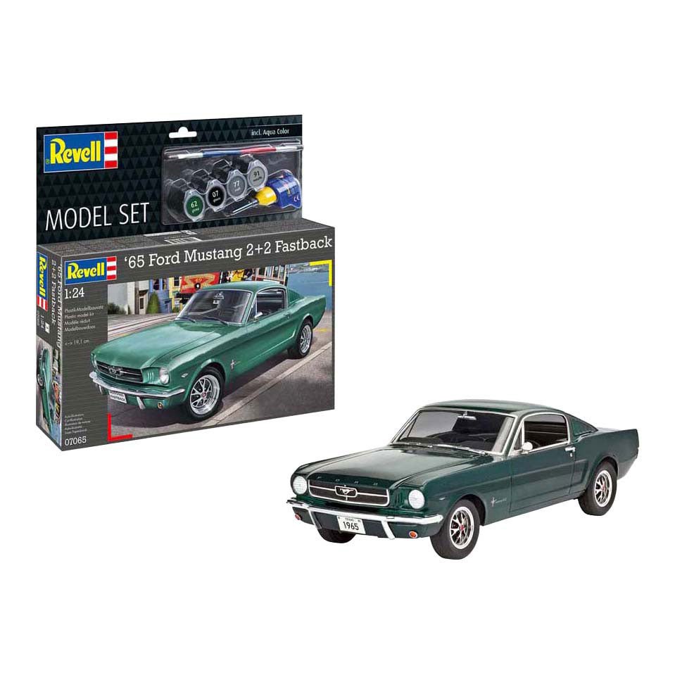 Revell model kit - 1965 Ford Mustang 2+2 fastback 1:24 - 82 pcs. - incl. basic paint colors