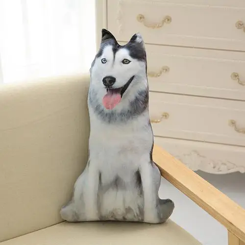 50cm Cute Simulation Dog Plush Toy 3D Printing Stuffed Animal Dog Plush Pillow Stuffed Cartoon Cushion Kids Doll Home Decro Gift - Imagen 8
