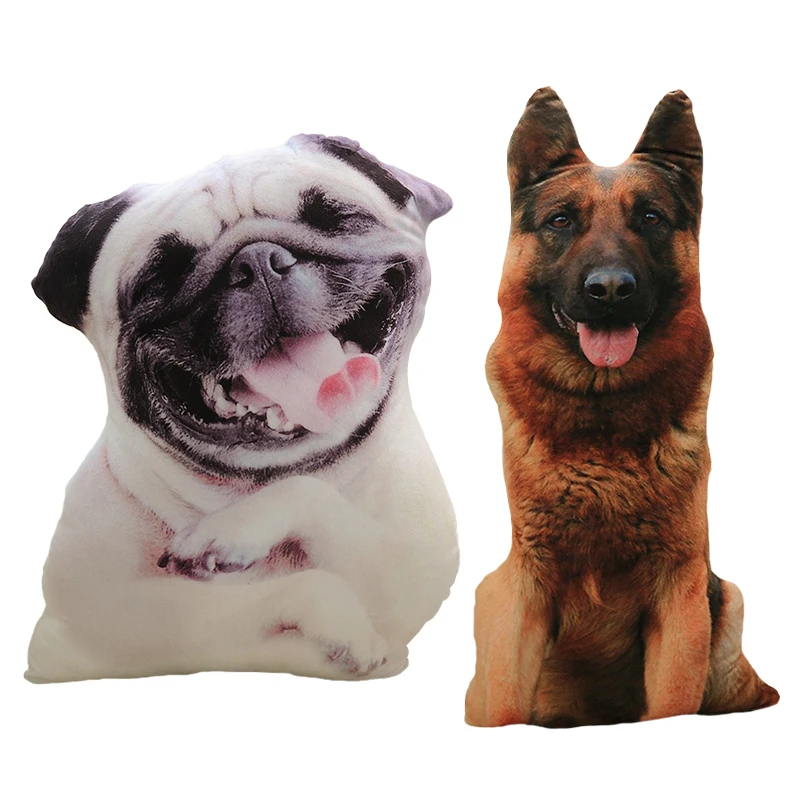 50cm Cute Simulation Dog Plush Toy 3D Printing Stuffed Animal Dog Plush Pillow Stuffed Cartoon Cushion Kids Doll Home Decro Gift - Imagen 4