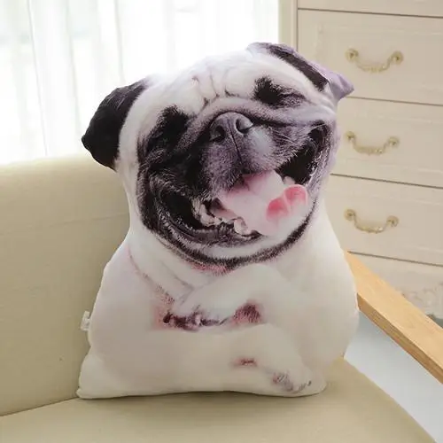 50cm Cute Simulation Dog Plush Toy 3D Printing Stuffed Animal Dog Plush Pillow Stuffed Cartoon Cushion Kids Doll Home Decro Gift - Imagen 7