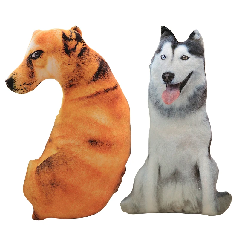 50cm Cute Simulation Dog Plush Toy 3D Printing Stuffed Animal Dog Plush Pillow Stuffed Cartoon Cushion Kids Doll Home Decro Gift - Imagen 2