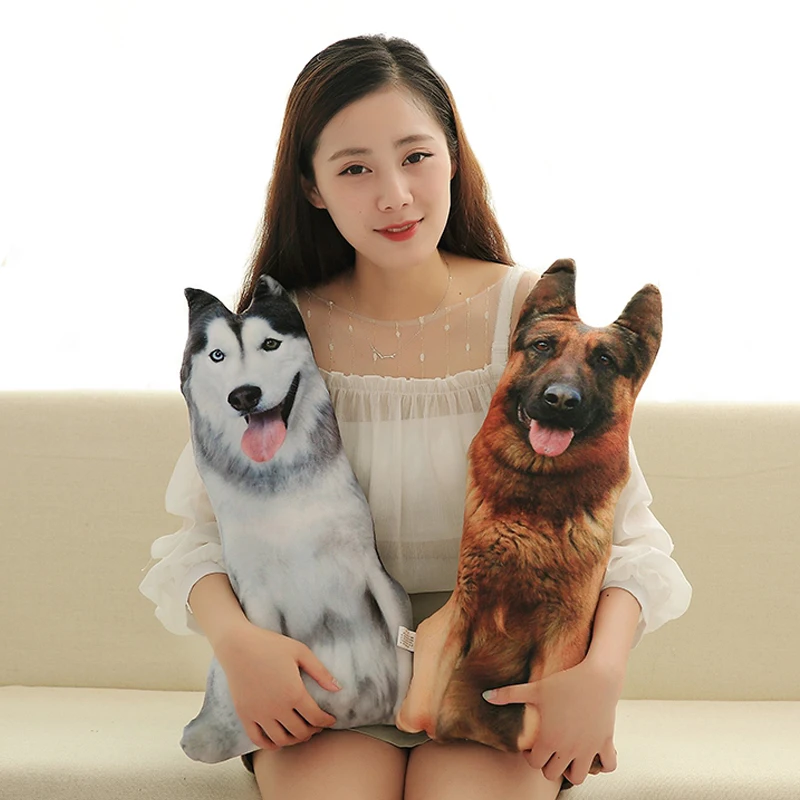 50cm Cute Simulation Dog Plush Toy 3D Printing Stuffed Animal Dog Plush Pillow Stuffed Cartoon Cushion Kids Doll Home Decro Gift - Imagen 6