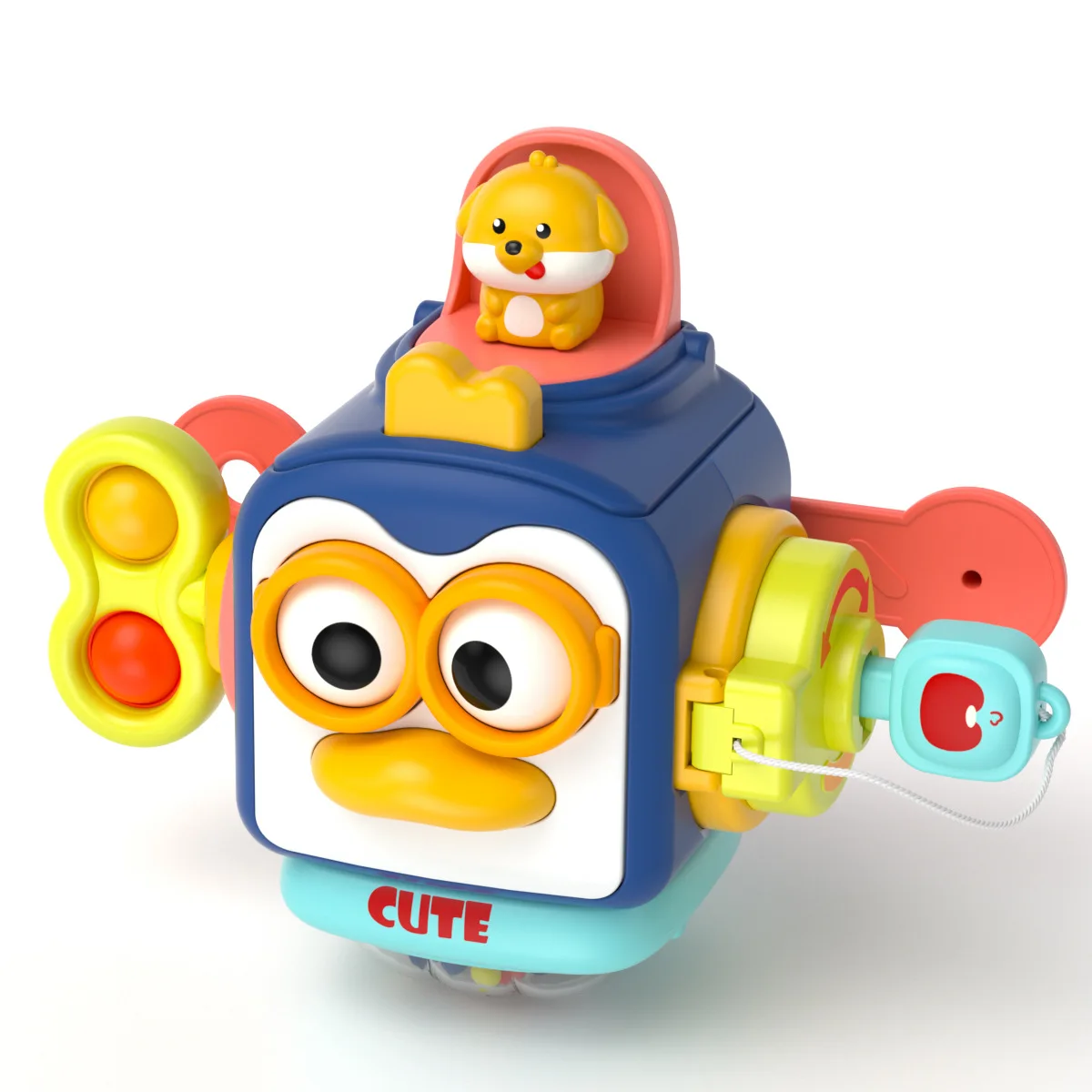 Baby Busy Board Cube Montessori Sensory Toys for Toddler Educational Learning Activities Travel Toy Lock Box Fine Motor Skill - Imagen 17