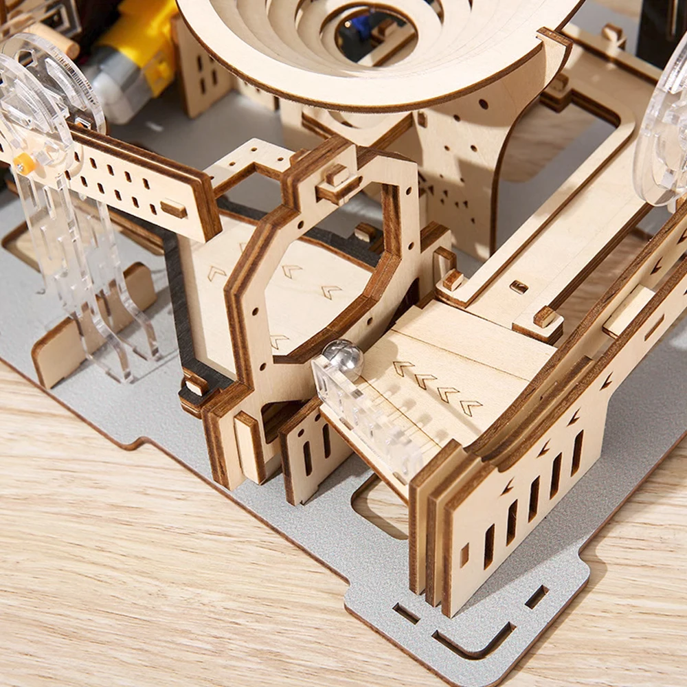3D Wooden Puzzle Marble Run Set DIY Assemble Mechanical Model Building Kits STEAM Educational Toys for Adult Kids Birthday Gifts - Imagen 19