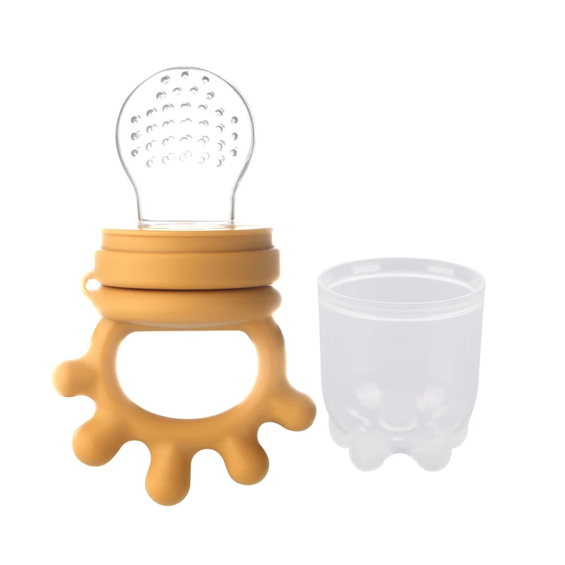 Baby Silicone Fruit Feeder with Cover Baby Mesh Bag Nipple Fresh Food Vegetable Supplement Soother Feeding Teething Pacifier Toy - Imagen 16