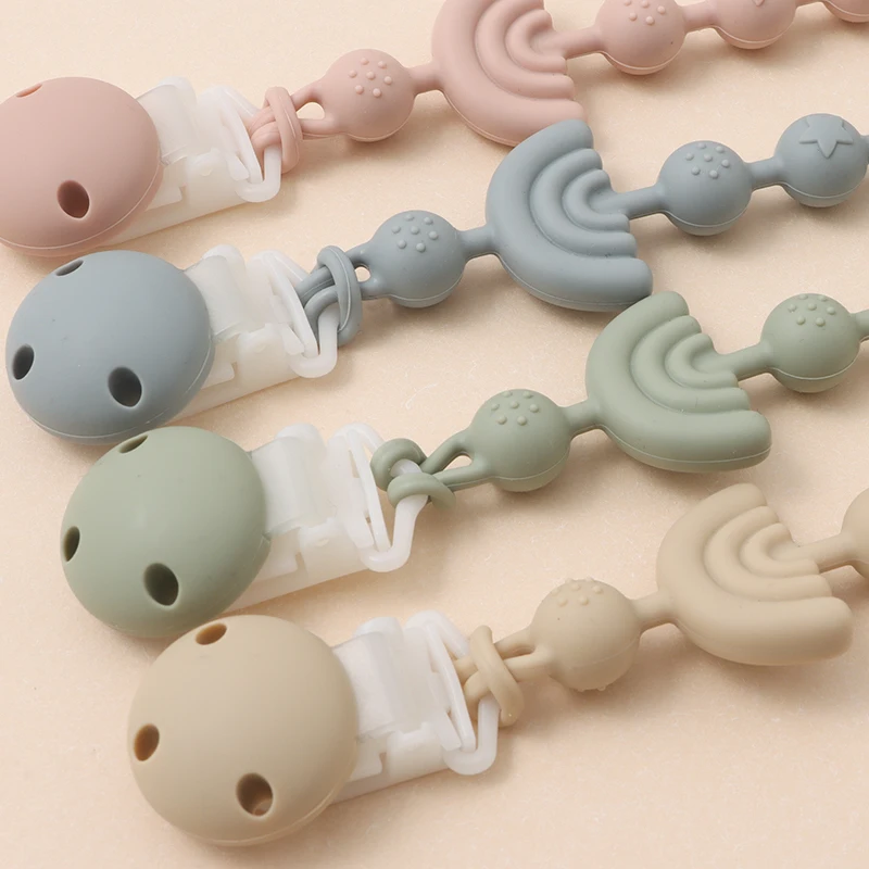 Baby Silicone Pacifier Chain Clip Dummy Nipples Holder Clips BPA Free Babies Teething Chain Toy Gifts For Cute Baby Accessories - Imagen 4