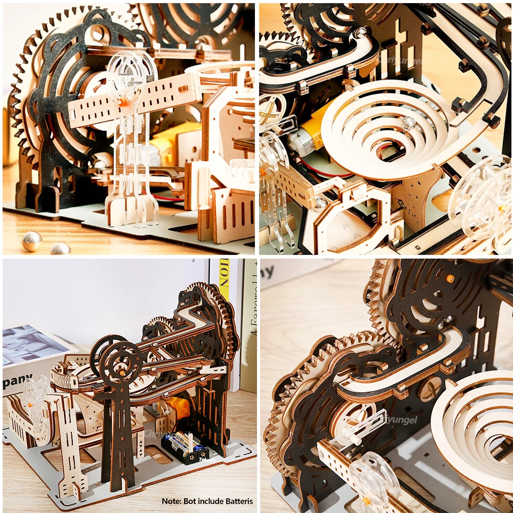 3D Wooden Puzzle Marble Run Set DIY Assemble Mechanical Model Building Kits STEAM Educational Toys for Adult Kids Birthday Gifts - Imagen 5