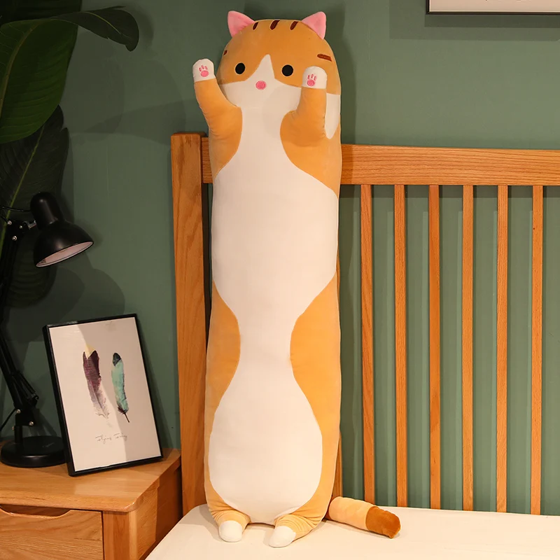 50/70/90/110/130cm Funny Joy Cute Soft Long Cat Plush Toys Pause Office Nap Pillow Bed Sleep Home Decor Doll for Kids Girl Gift - Imagen 7
