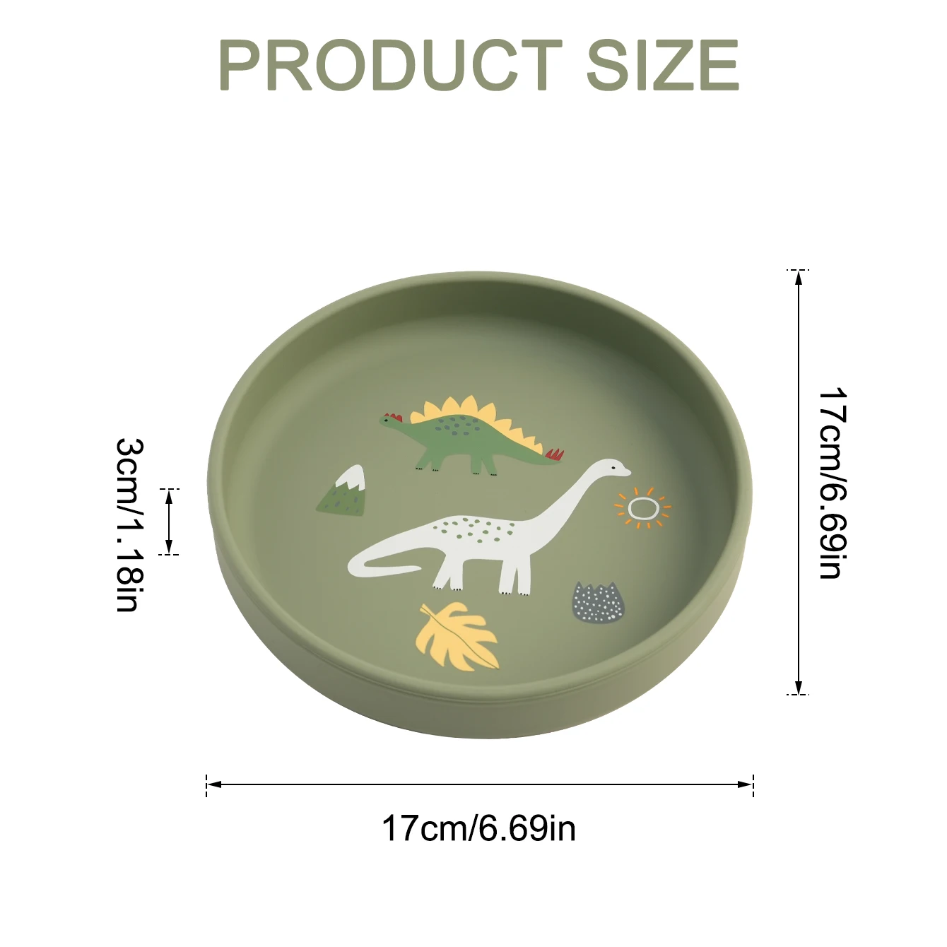 1PCS Dinosaur Silicone Baby Plate BPA Free Cartoon Food Tray For Toddlers Self Feeding Training 6M+ Easy Clean Tableware - Imagen 3