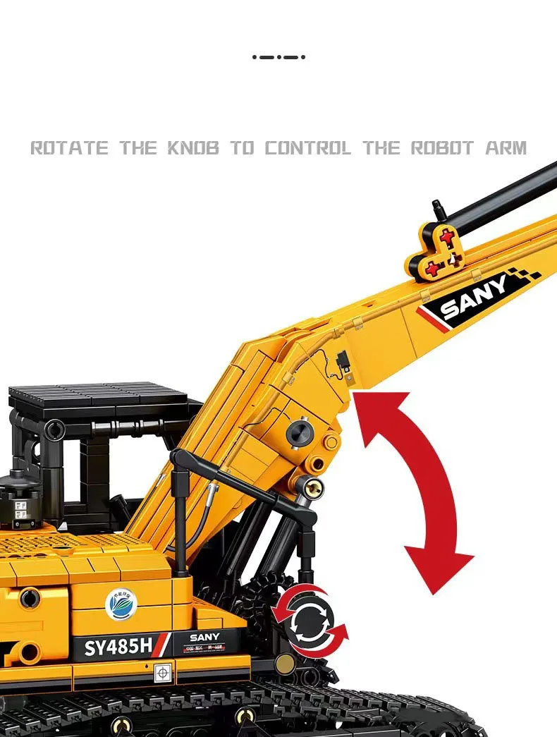 SEMBO BLOCK 1022pcs Excavator Models Building Blocks MOC City Construction Engineering Vehicle Bricks Educational Toys Boys Gift - Imagen 10
