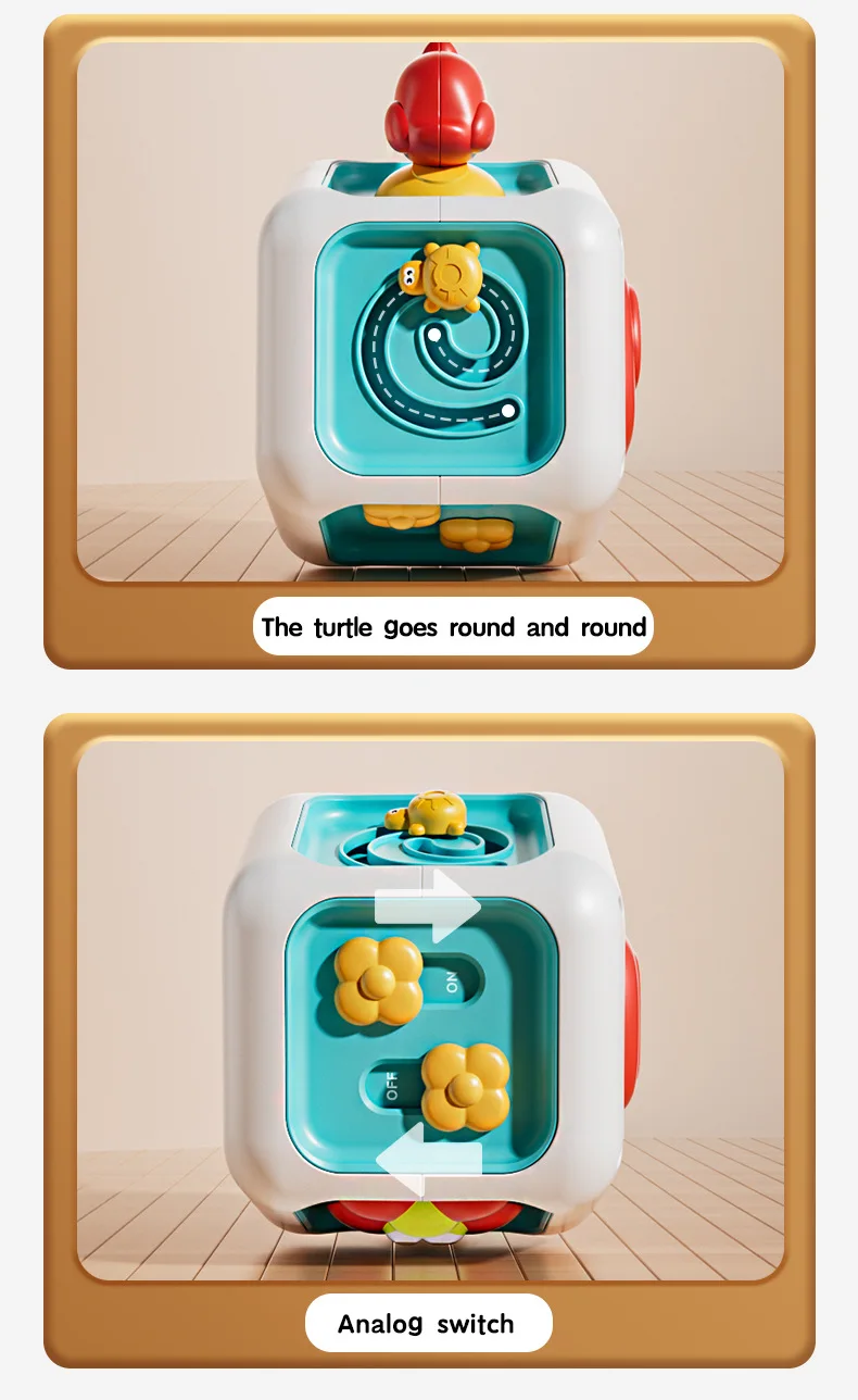 Baby Busy Board Cube Montessori Sensory Toys for Toddler Educational Learning Activities Travel Toy Lock Box Fine Motor Skill - Imagen 40