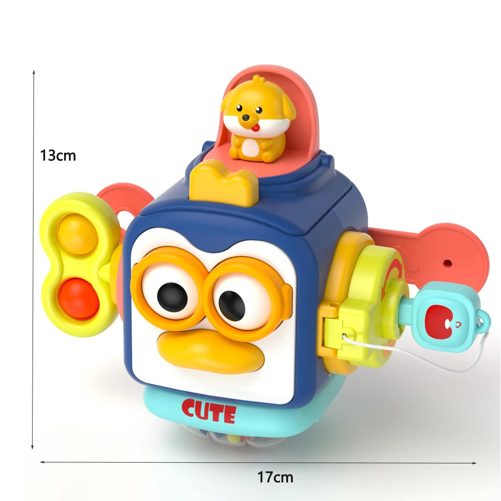 Baby Busy Board Cube Montessori Sensory Toys for Toddler Educational Learning Activities Travel Toy Lock Box Fine Motor Skill - Imagen 27