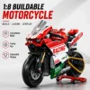 Technology motorcycle building block set, V4 super motorcycle model set, technology racing, STEM assembly toy gift for boys and