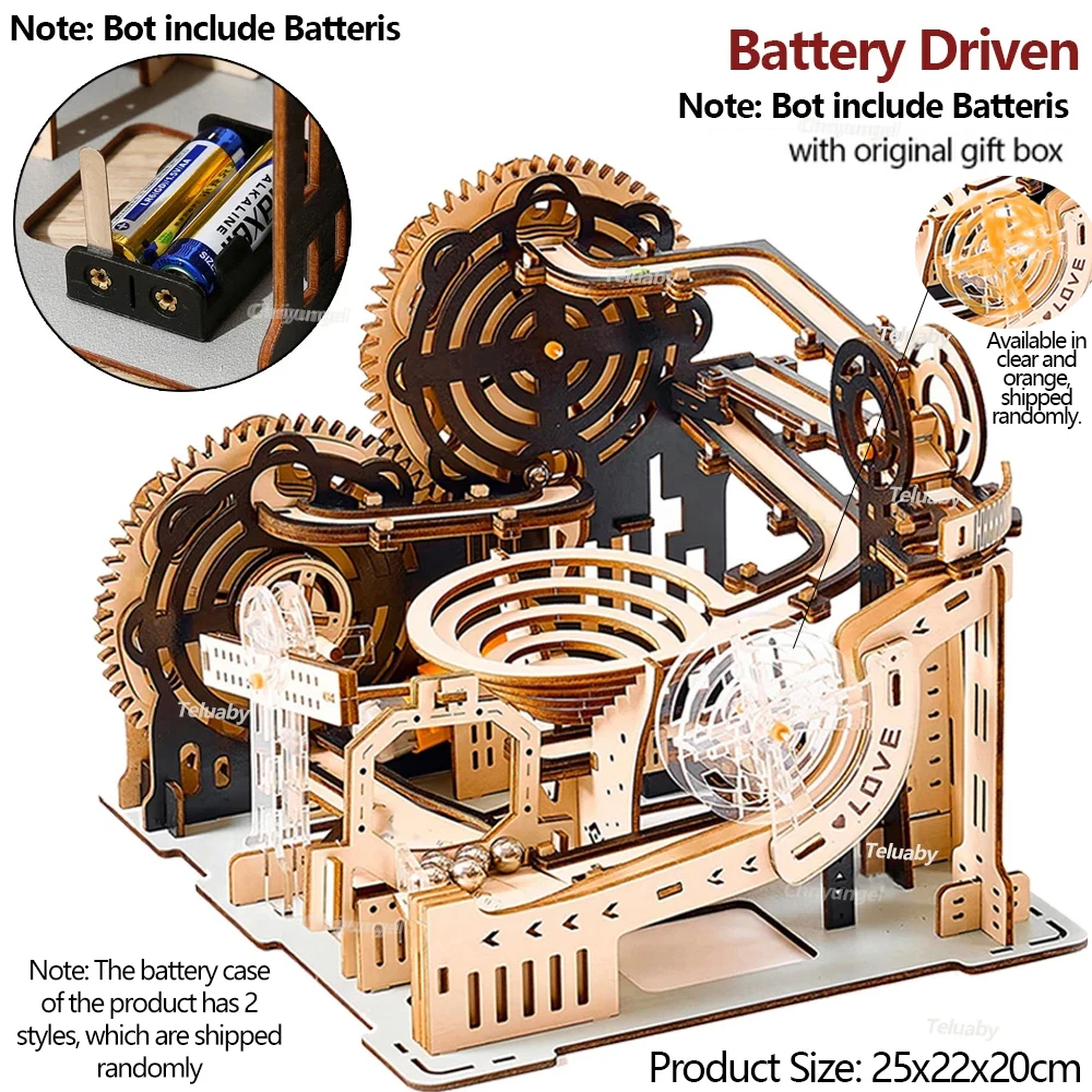 3D Wooden Puzzle Marble Run Set DIY Assemble Mechanical Model Building Kits STEAM Educational Toys for Adult Kids Birthday Gifts - Imagen 25