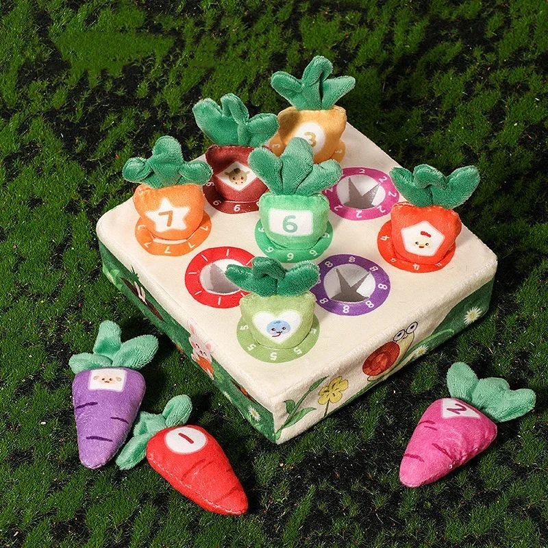 Baby Carrot Harvest Game Cotton Montessori Game Shape Color Classification Matching Puzzle Recognition 0-3 Baby Puzzle Toy - Imagen 5
