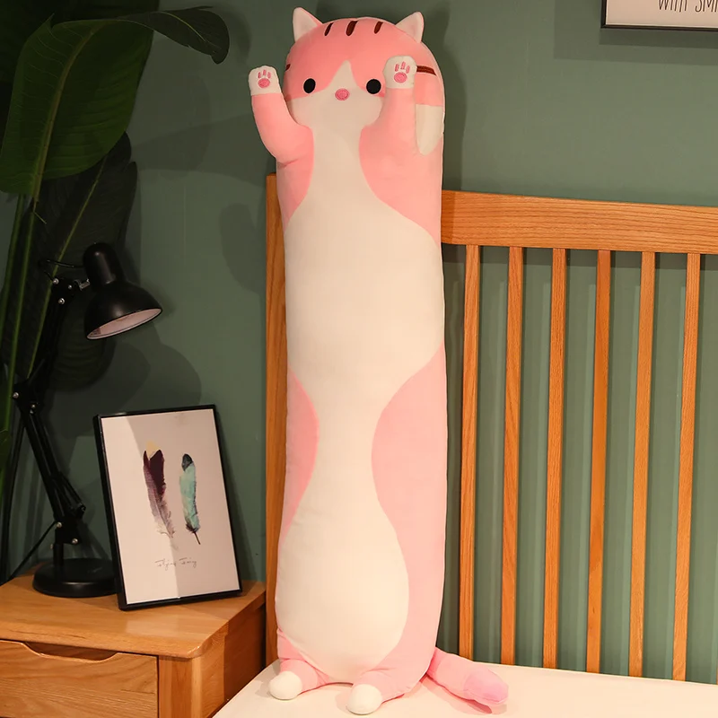 50/70/90/110/130cm Funny Joy Cute Soft Long Cat Plush Toys Pause Office Nap Pillow Bed Sleep Home Decor Doll for Kids Girl Gift - Imagen 11