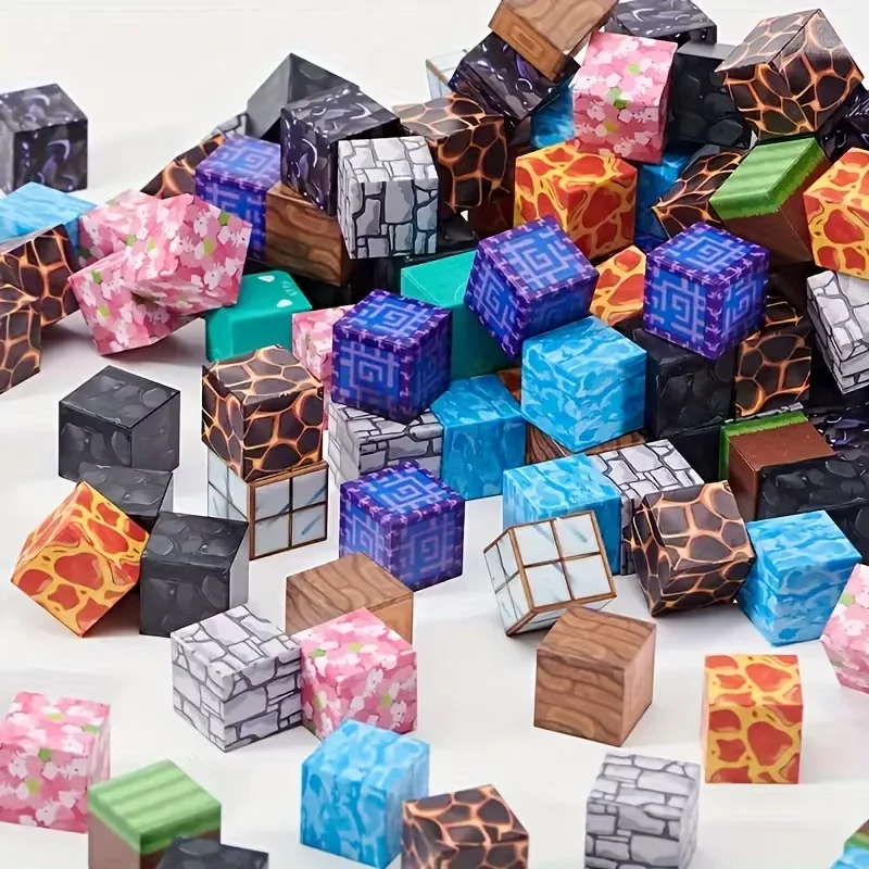 20-500PCS Random Magnetic Cubes, Kids STEM Building Blocks, Creative Stacking Toy, Gift for Boys Girls 3+ - Imagen 24