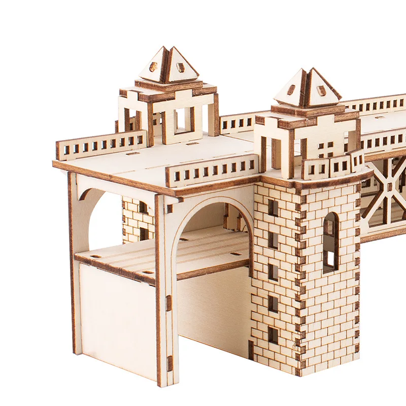 3D Wooden Puzzle Streetcar Sakura Journey Tram Station Retro Car Bus Model DIY Assembly Toys For Children Kids Desk Decoration - Imagen 6