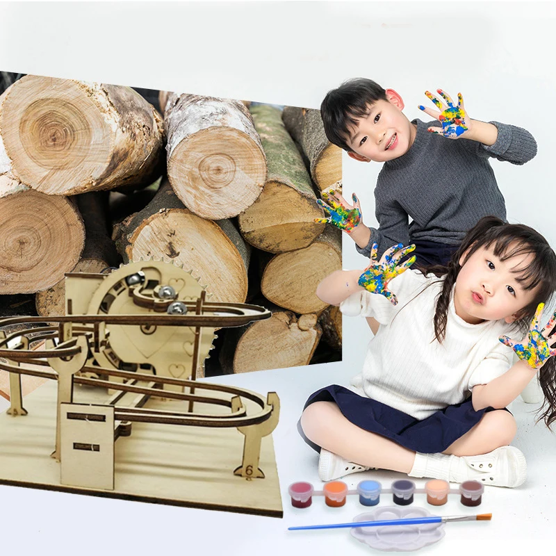 3D Wooden Puzzle Marble Run Set DIY Assemble Mechanical Model Building Kits STEAM Educational Toys for Adult Kids Birthday Gifts - Imagen 31
