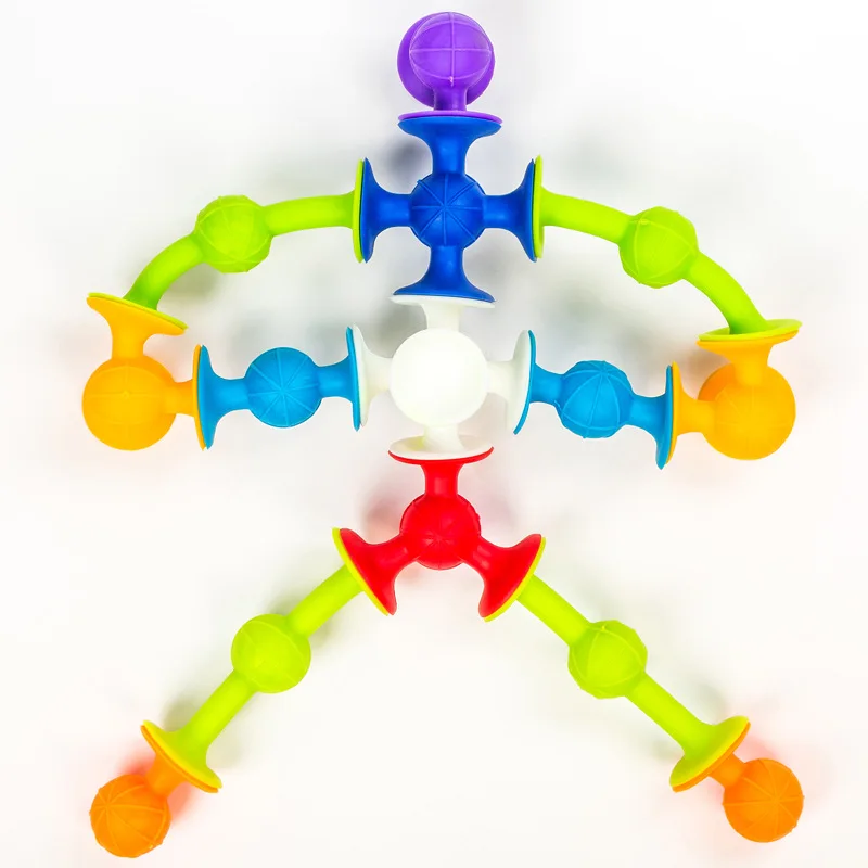 Suction Cup Toy, Soft Throw Darts Set,Building Blocks Pop Sucker Toy,Fidget Toy for Kids,Parent-child Interactive Game - Imagen 4