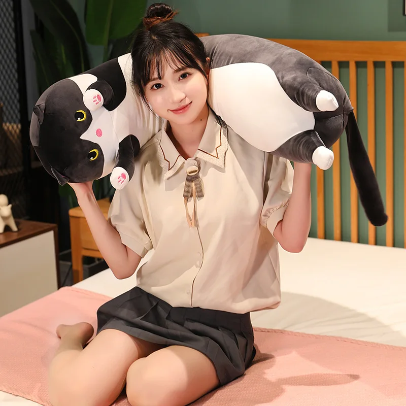 50/70/90/110/130cm Funny Joy Cute Soft Long Cat Plush Toys Pause Office Nap Pillow Bed Sleep Home Decor Doll for Kids Girl Gift - Imagen 28