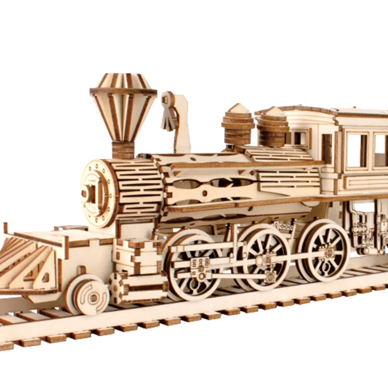 3D Wooden Puzzle Streetcar Sakura Journey Tram Station Retro Car Bus Model DIY Assembly Toys For Children Kids Desk Decoration - Imagen 5