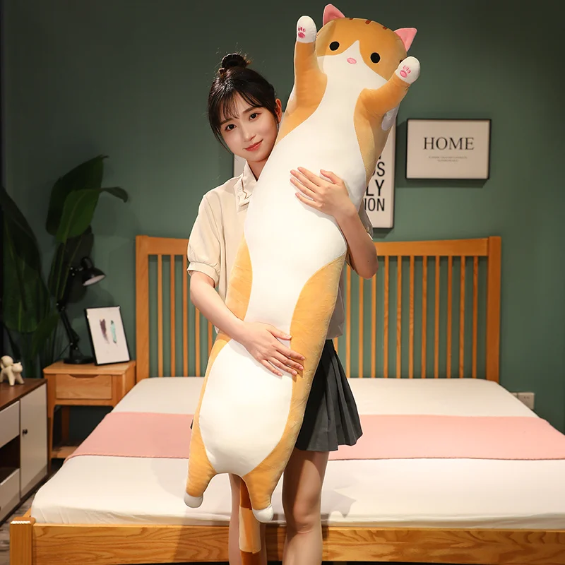 50/70/90/110/130cm Funny Joy Cute Soft Long Cat Plush Toys Pause Office Nap Pillow Bed Sleep Home Decor Doll for Kids Girl Gift - Imagen 17