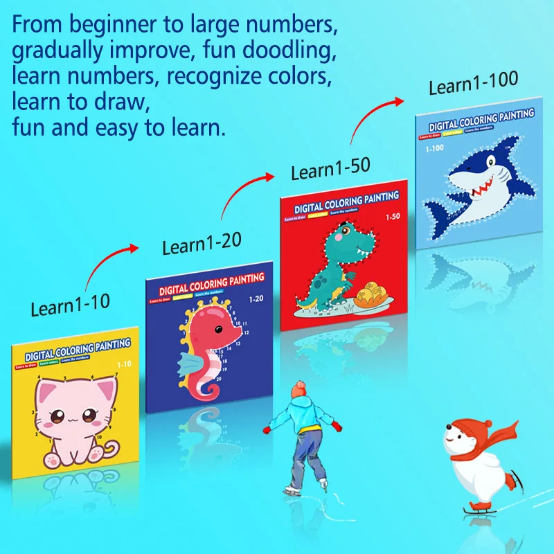 Line drawing, children's doodle books, learning numbers, early education to improve grades, fun drawing games, holiday gifts - Imagen 5