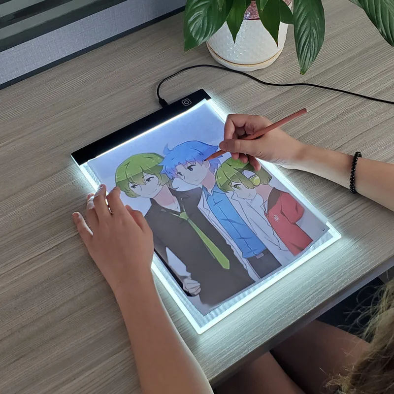 Led Drawing Copy Pad 3 Level Dimmable Board Table Animation Painting Educational Toys Gift Adjustable Light Notepad For Children - Imagen 9