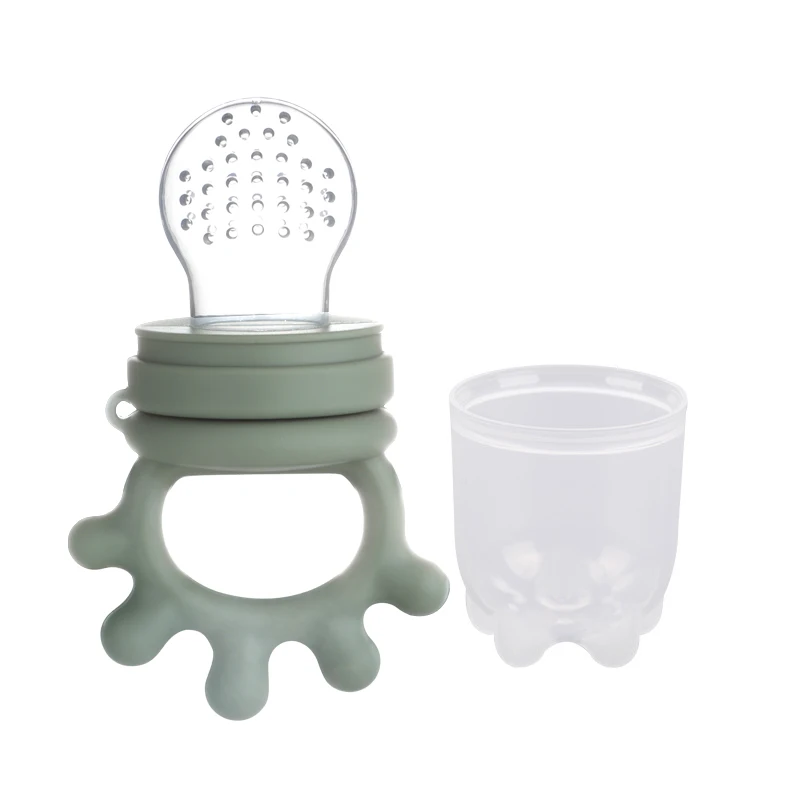 Baby Silicone Fruit Feeder with Cover Baby Mesh Bag Nipple Fresh Food Vegetable Supplement Soother Feeding Teething Pacifier Toy - Imagen 33