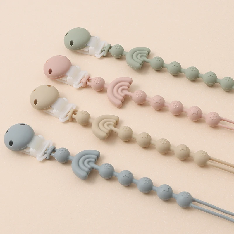 Baby Silicone Pacifier Chain Clip Dummy Nipples Holder Clips BPA Free Babies Teething Chain Toy Gifts For Cute Baby Accessories - Imagen 14