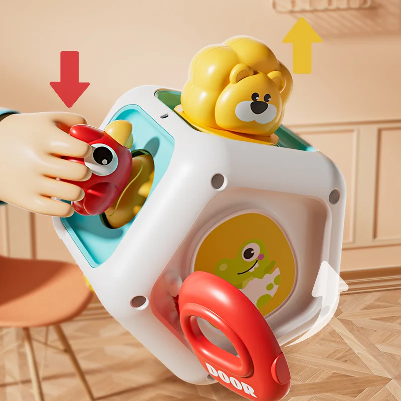 Baby Busy Board Cube Montessori Sensory Toys for Toddler Educational Learning Activities Travel Toy Lock Box Fine Motor Skill - Imagen 38