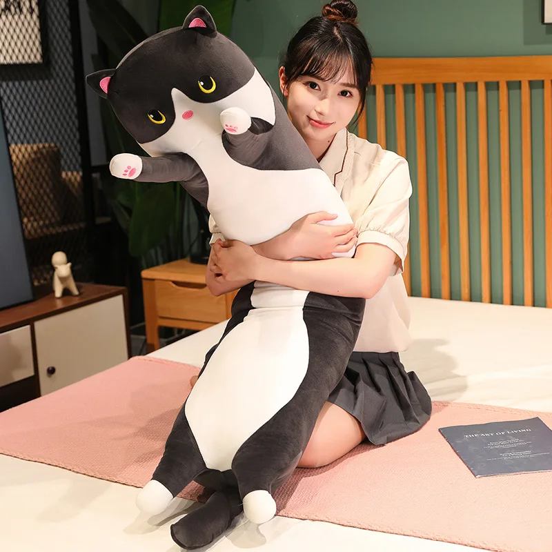 50/70/90/110/130cm Funny Joy Cute Soft Long Cat Plush Toys Pause Office Nap Pillow Bed Sleep Home Decor Doll for Kids Girl Gift - Imagen 20