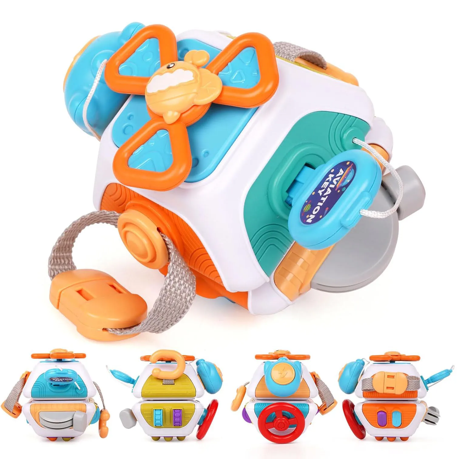 Baby Busy Board Cube Montessori Sensory Toys for Toddler Educational Learning Activities Travel Toy Lock Box Fine Motor Skill - Imagen 2