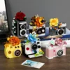SLR Camera Mirror Flower Model Building Block Set – Creative Trendy Ornament Educational Toy for Children Gift