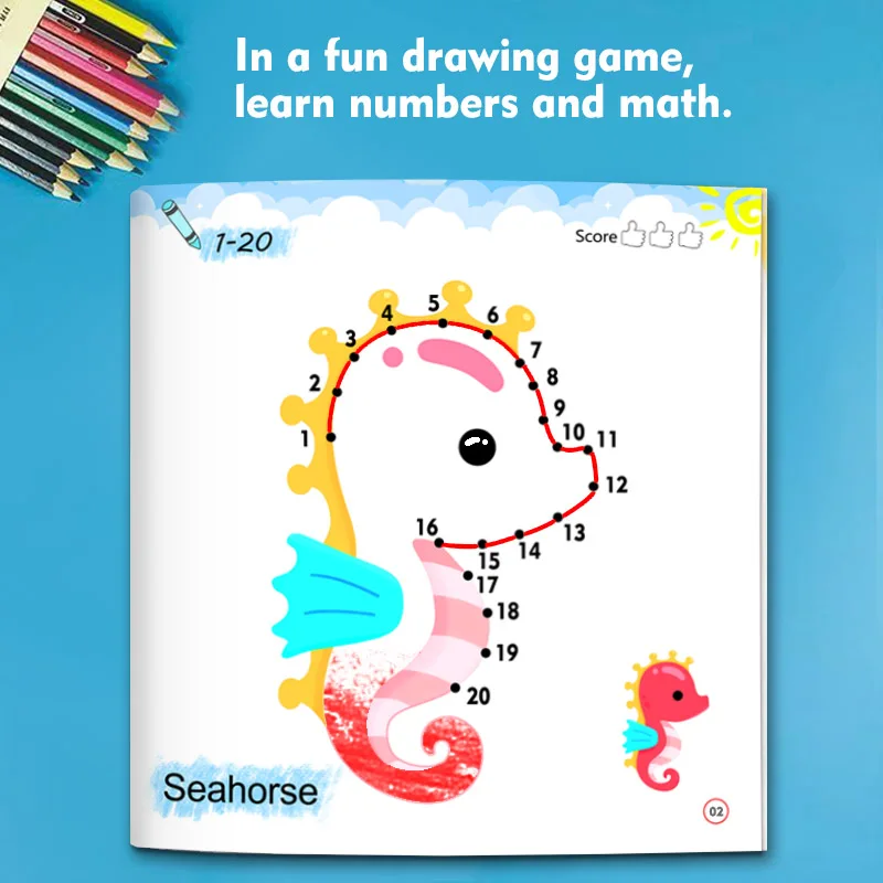 Line drawing, children's doodle books, learning numbers, early education to improve grades, fun drawing games, holiday gifts - Imagen 2