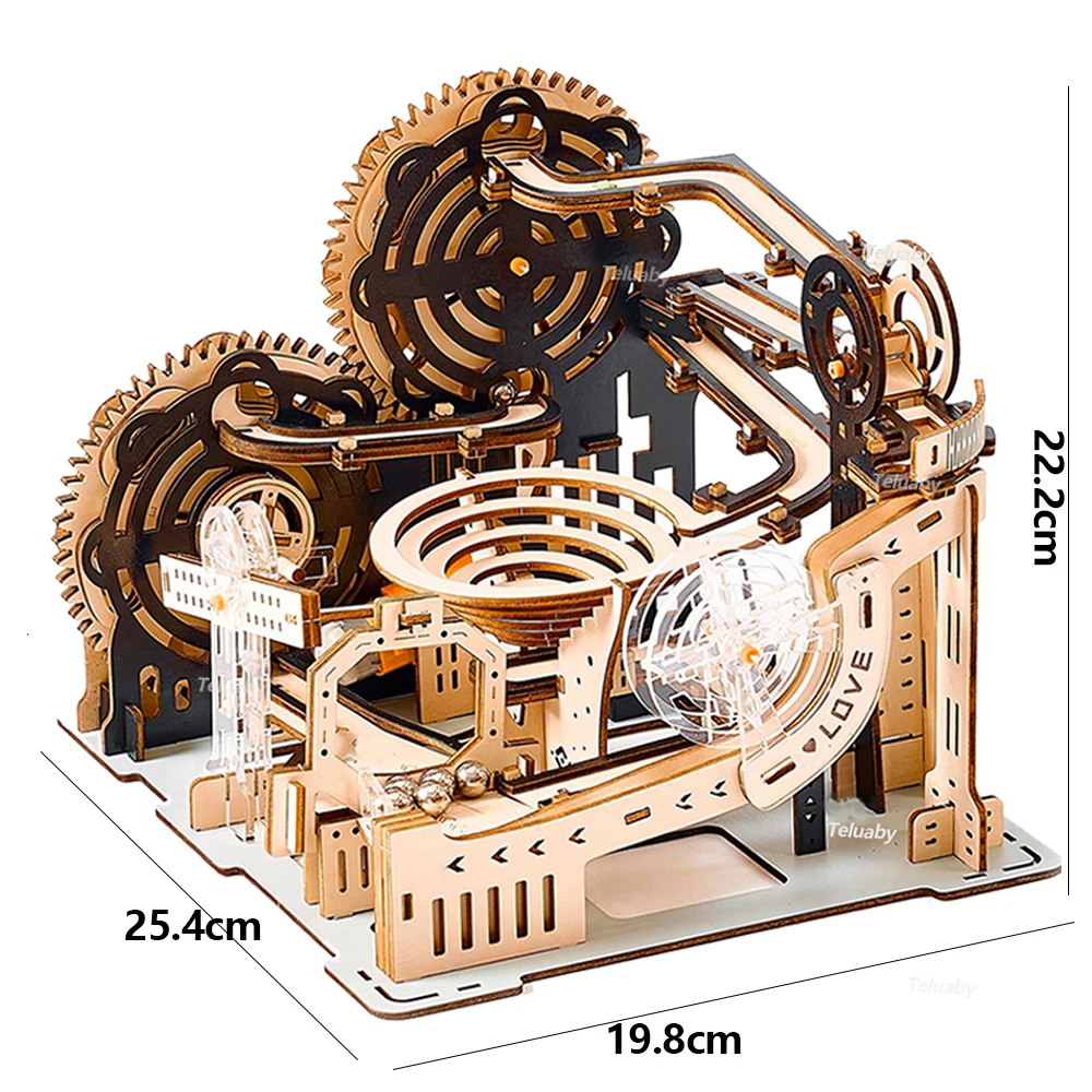 3D Wooden Puzzle Marble Run Set DIY Assemble Mechanical Model Building Kits STEAM Educational Toys for Adult Kids Birthday Gifts - Imagen 13