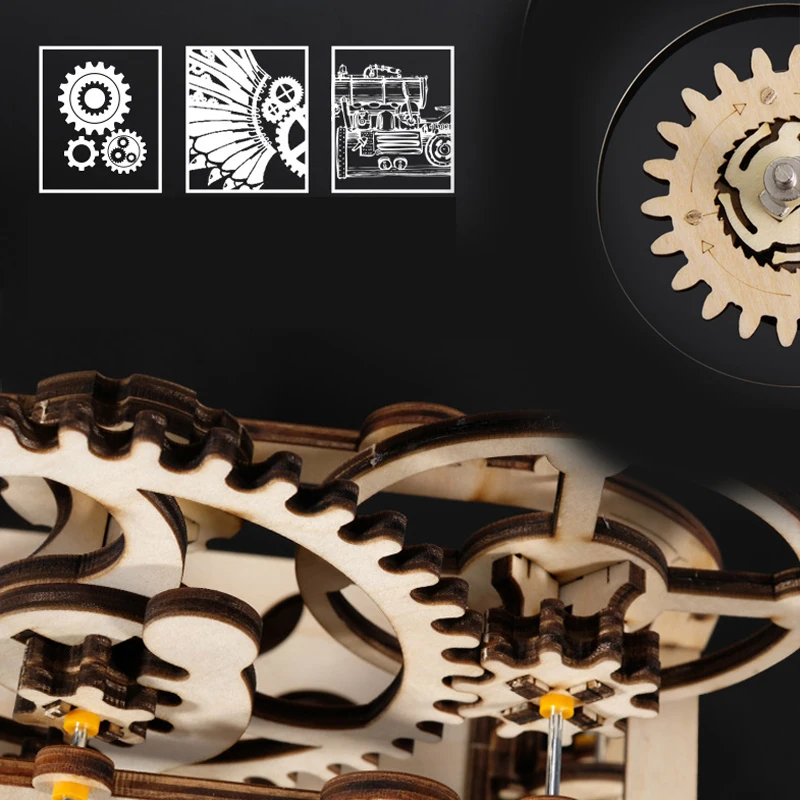 3D Wooden Puzzle Marble Run Set DIY Assemble Mechanical Model Building Kits STEAM Educational Toys for Adult Kids Birthday Gifts - Imagen 28