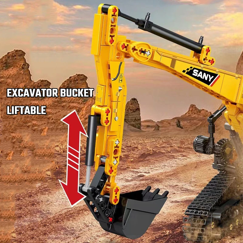 SEMBO BLOCK 1022pcs Excavator Models Building Blocks MOC City Construction Engineering Vehicle Bricks Educational Toys Boys Gift - Imagen 4