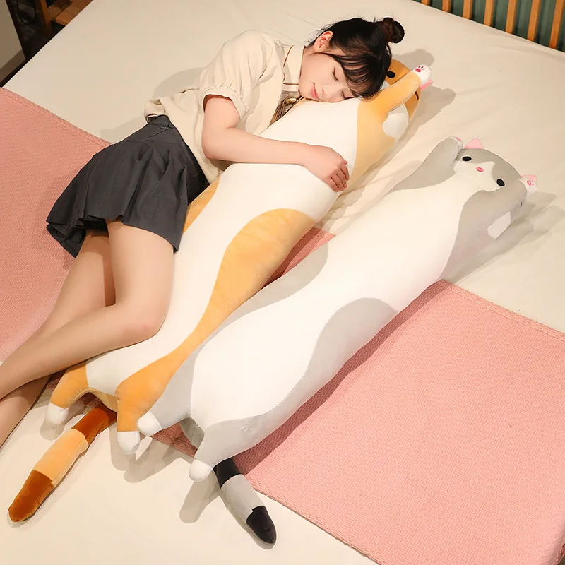 50/70/90/110/130cm Funny Joy Cute Soft Long Cat Plush Toys Pause Office Nap Pillow Bed Sleep Home Decor Doll for Kids Girl Gift - Imagen 21