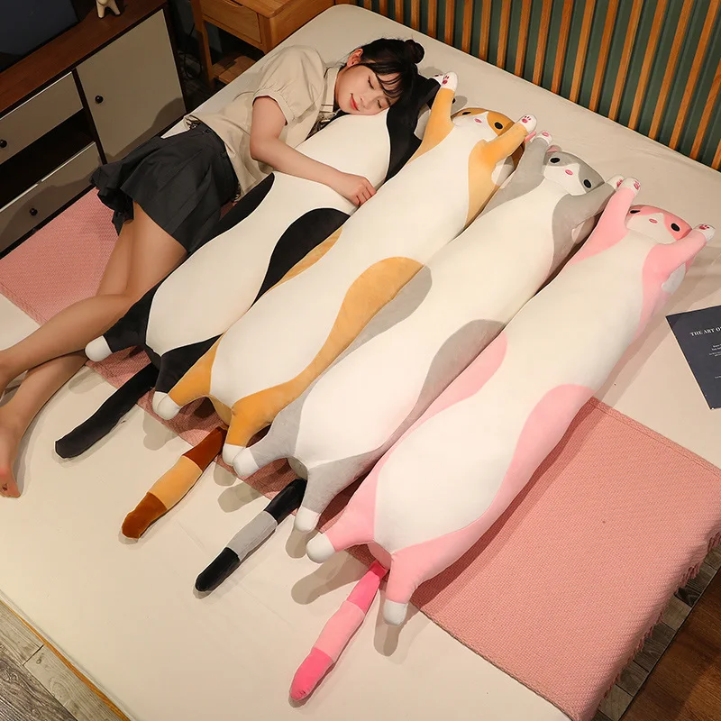 50/70/90/110/130cm Funny Joy Cute Soft Long Cat Plush Toys Pause Office Nap Pillow Bed Sleep Home Decor Doll for Kids Girl Gift - Imagen 27