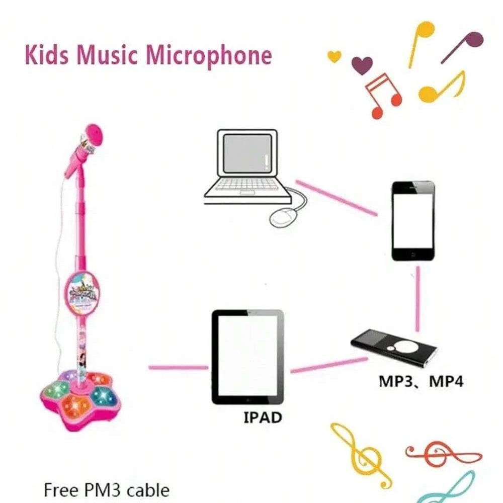 Kids Microphone Stand Toy, Portable Children's Karaoke Electronic, Durable Party Karaoke Microphone Stand, Kids Karaoke Machine - Imagen 5