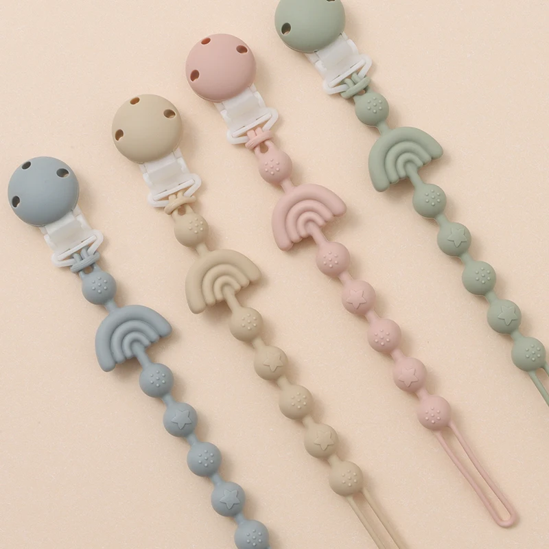 Baby Silicone Pacifier Chain Clip Dummy Nipples Holder Clips BPA Free Babies Teething Chain Toy Gifts For Cute Baby Accessories - Imagen 16
