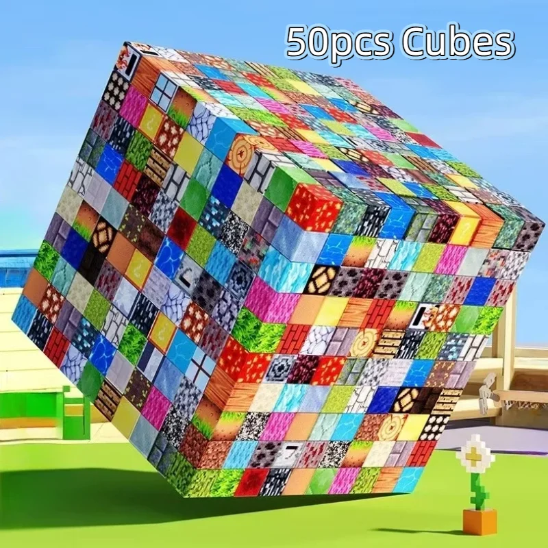 20-500PCS Random Magnetic Cubes, Kids STEM Building Blocks, Creative Stacking Toy, Gift for Boys Girls 3+ - Imagen 21