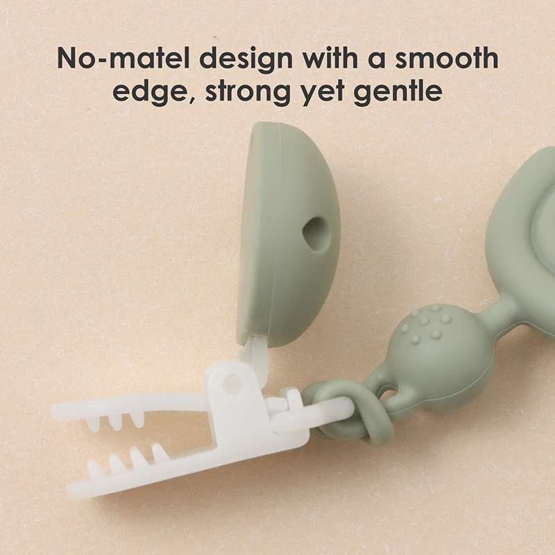 Baby Silicone Pacifier Chain Clip Dummy Nipples Holder Clips BPA Free Babies Teething Chain Toy Gifts For Cute Baby Accessories - Imagen 3