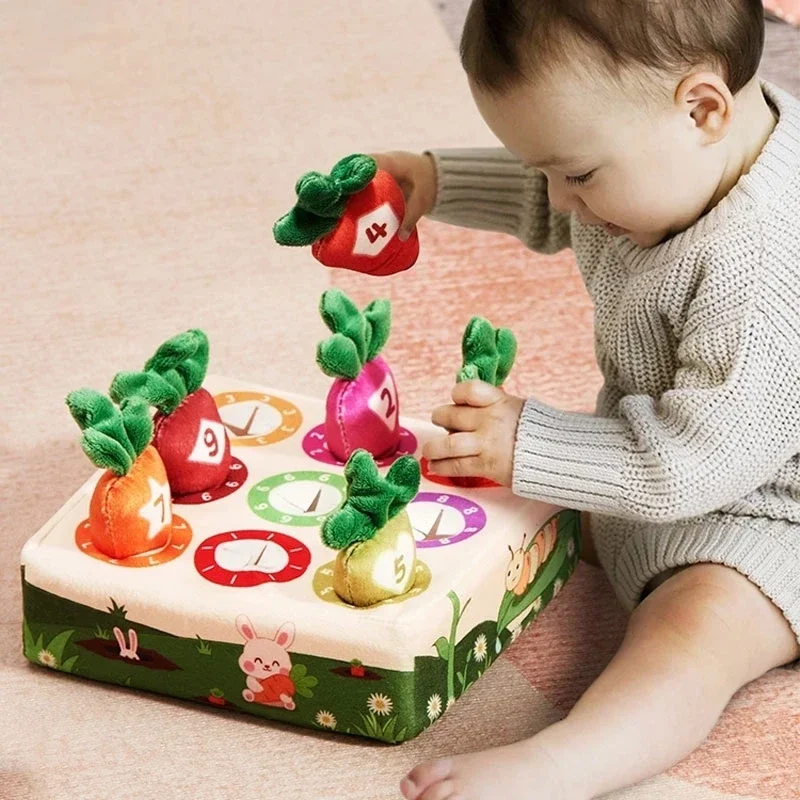 Baby Carrot Harvest Game Cotton Montessori Game Shape Color Classification Matching Puzzle Recognition 0-3 Baby Puzzle Toy - Imagen 12