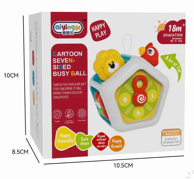 Baby Busy Board Cube Montessori Sensory Toys for Toddler Educational Learning Activities Travel Toy Lock Box Fine Motor Skill - Imagen 42