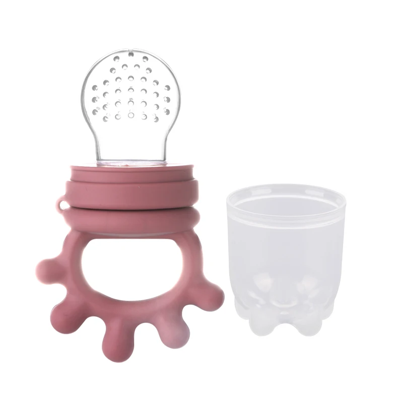 Baby Silicone Fruit Feeder with Cover Baby Mesh Bag Nipple Fresh Food Vegetable Supplement Soother Feeding Teething Pacifier Toy - Imagen 30