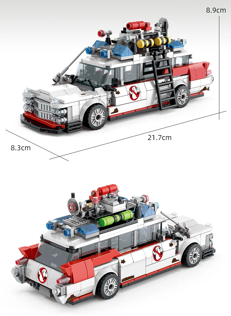 Mini Ghost Racing Car Building Blocks 562PCS MOC RetroAmbulance Bricks DIY Assembly Toy Adults Halloween Christmas Birthday Gift - Imagen 13