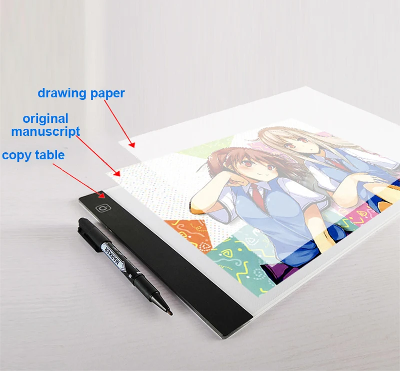 Led Drawing Copy Pad 3 Level Dimmable Board Table Animation Painting Educational Toys Gift Adjustable Light Notepad For Children - Imagen 14
